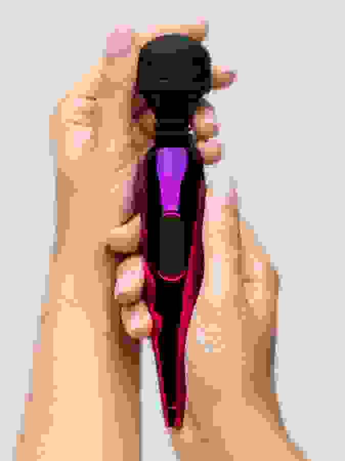 Lovehoney Deluxe Rechargeable Mini Metallic Massage Wand Vibrator, Pink, hi-res